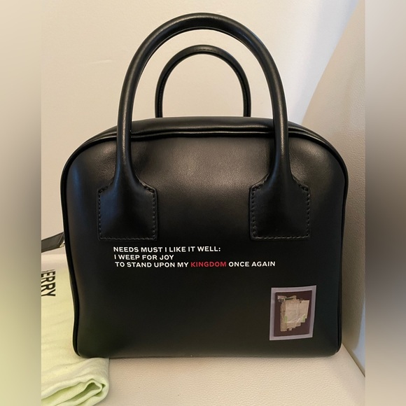 BURBERRY Calfskin Leather Montage Print Cube Bag - Picture 4 of 9